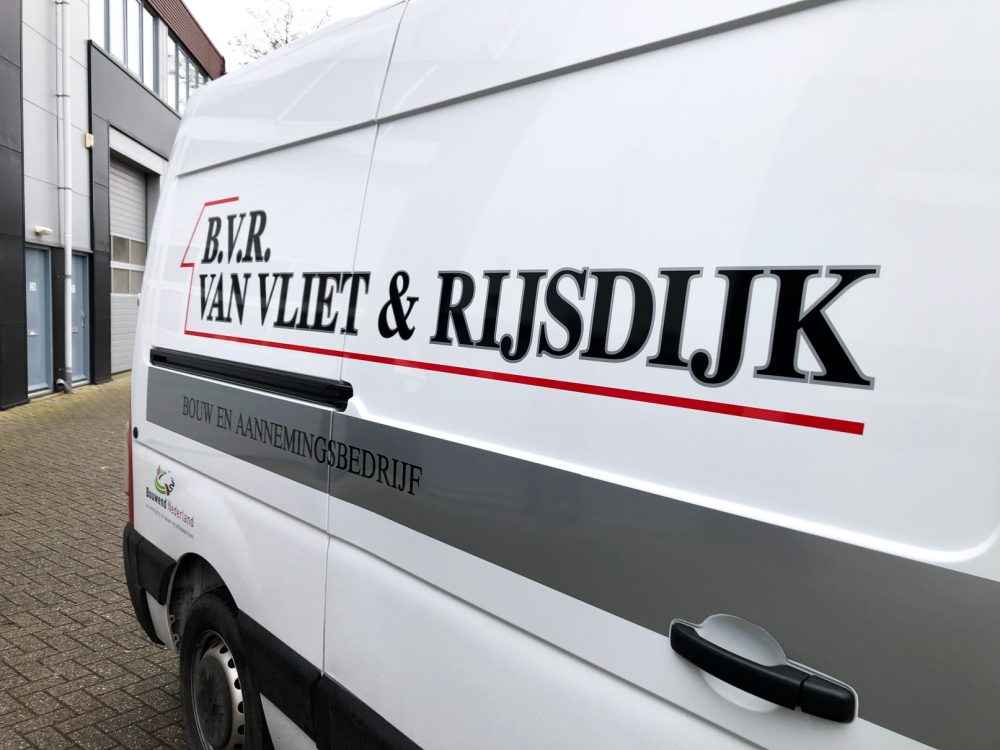 Belettering BVR Van Vliet & Rijsdijk Autoreclame Stickers Reclame Fodefi Creatief Bureau Reclamebureau Rotterdam